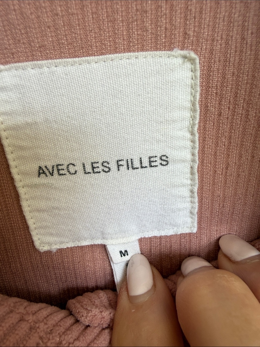Avec Les Filles Cropped Corduroy Shacket Dusty Rose Pink Size Medium - Picture 3 of 13